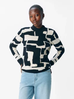 OBJRAY L/S  KNIT PULLOVER AOP NOOS