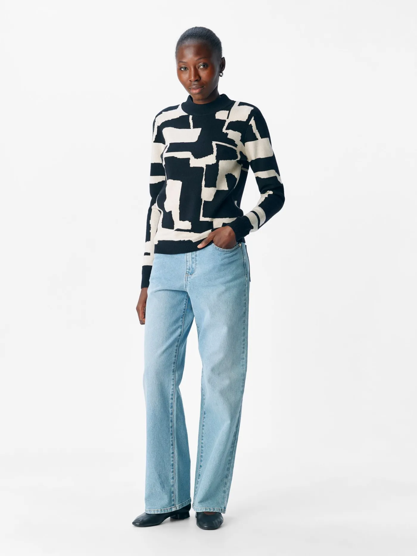 OBJRAY L/S KNIT PULLOVER AOP NOOS