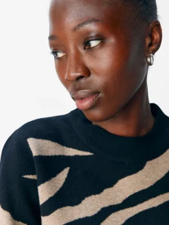 OBJRAY L/S  KNIT PULLOVER AOP NOOS