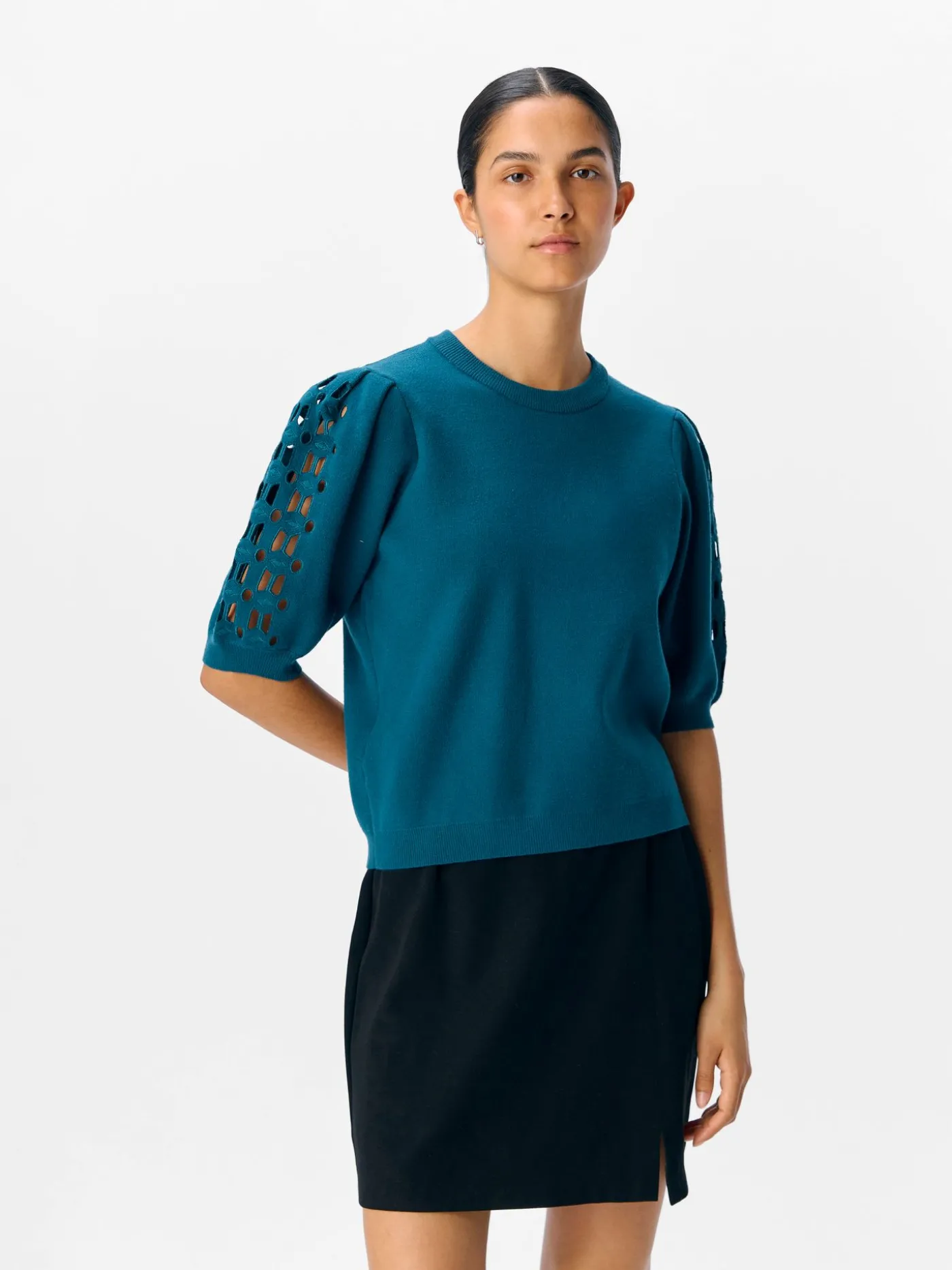 OBJYUKI S/S RE KNIT PULLOVER NOOS