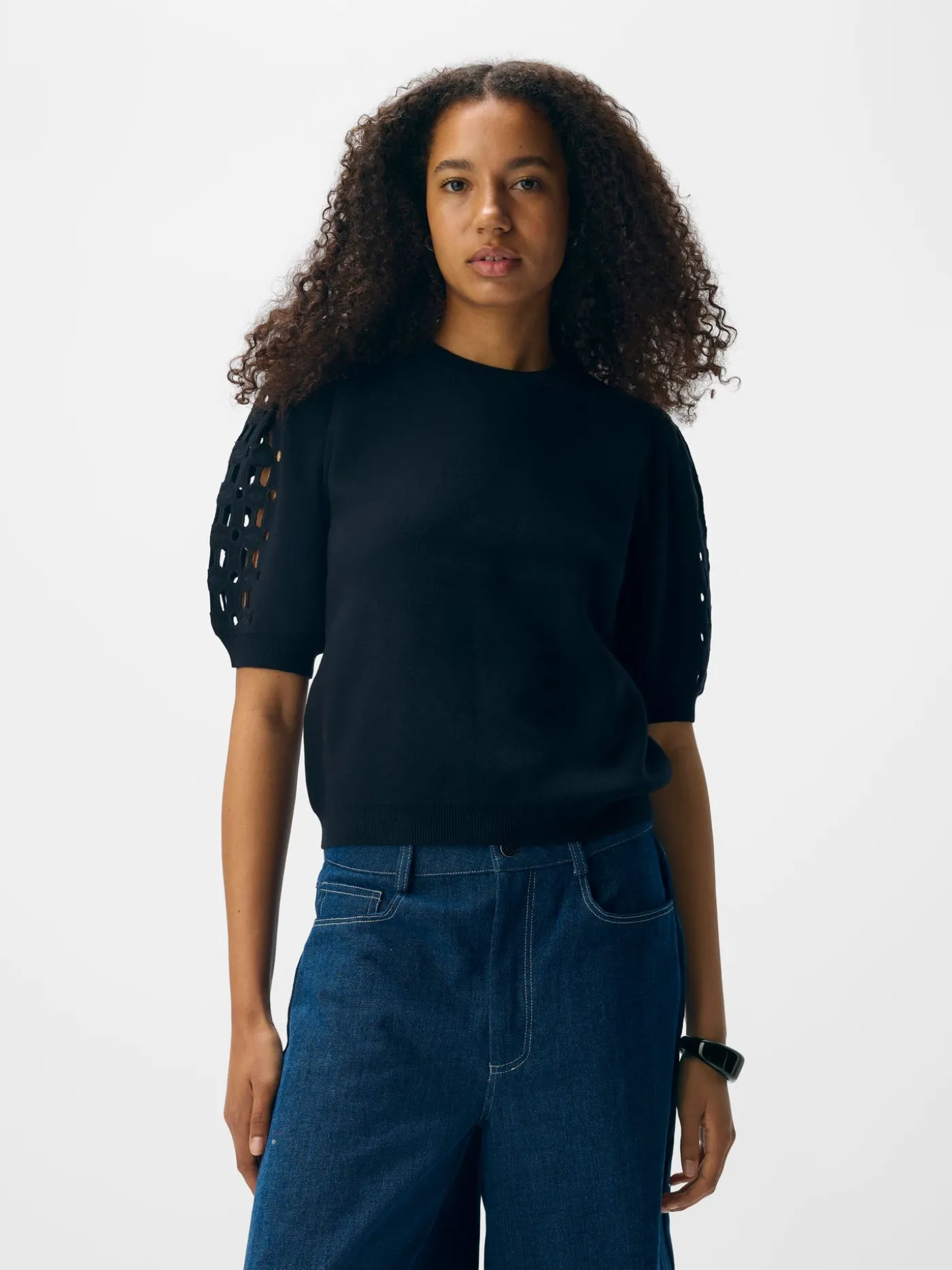 OBJYUKI S/S RE KNIT PULLOVER NOOS