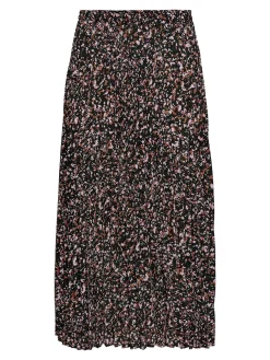 ONLALMA LIFE POLY PLISSE SKIRT AOP - Black/WILD GR