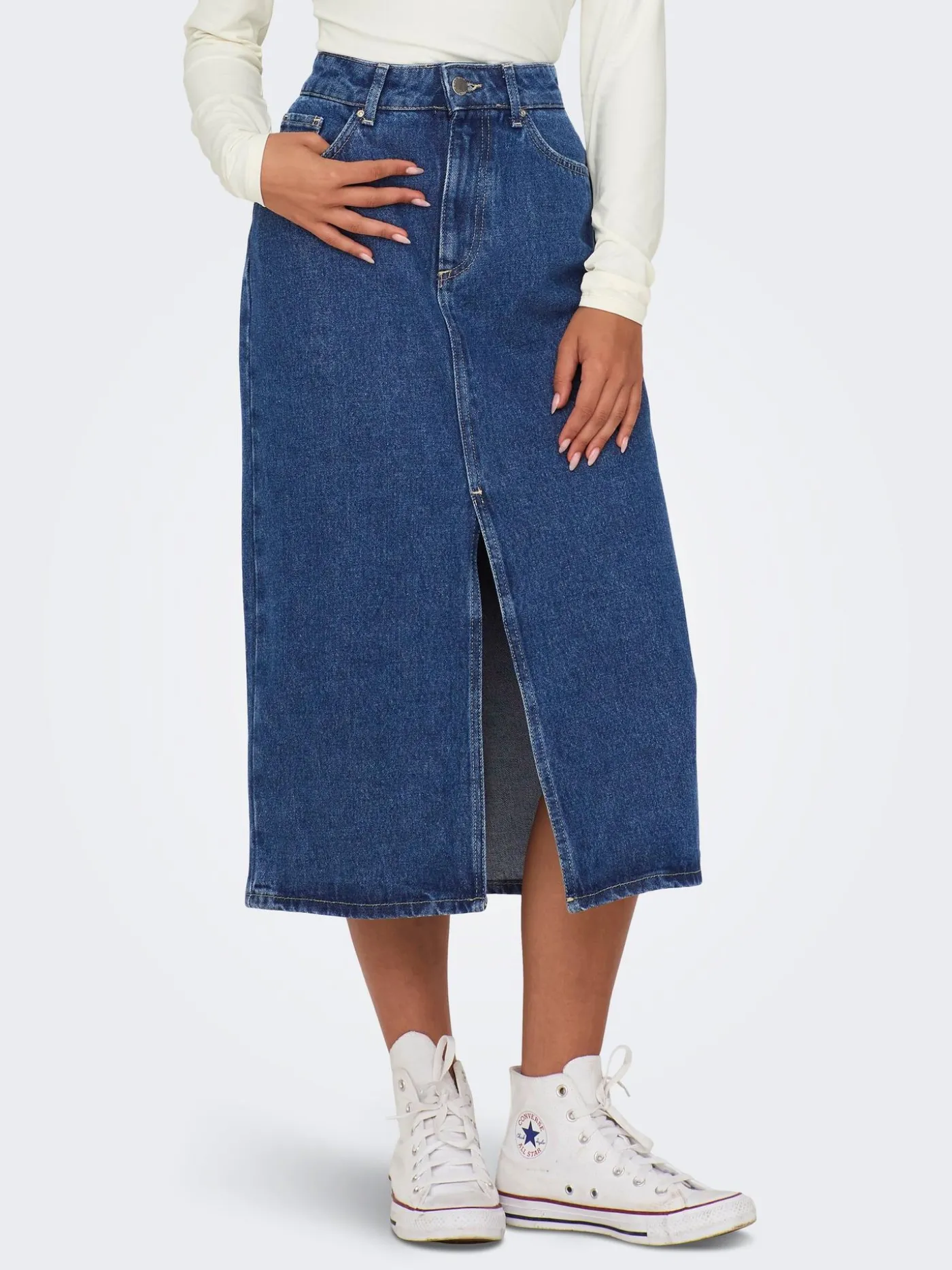 ONLBIANCA MIDI SKIRT DNM REA NOOS