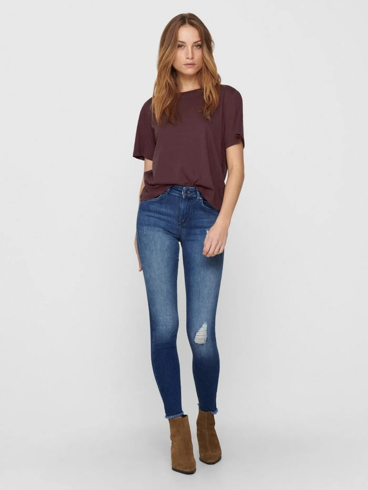 ONLBLUSH LIFE MID ANK RAW REA2077 N - Medium Blue