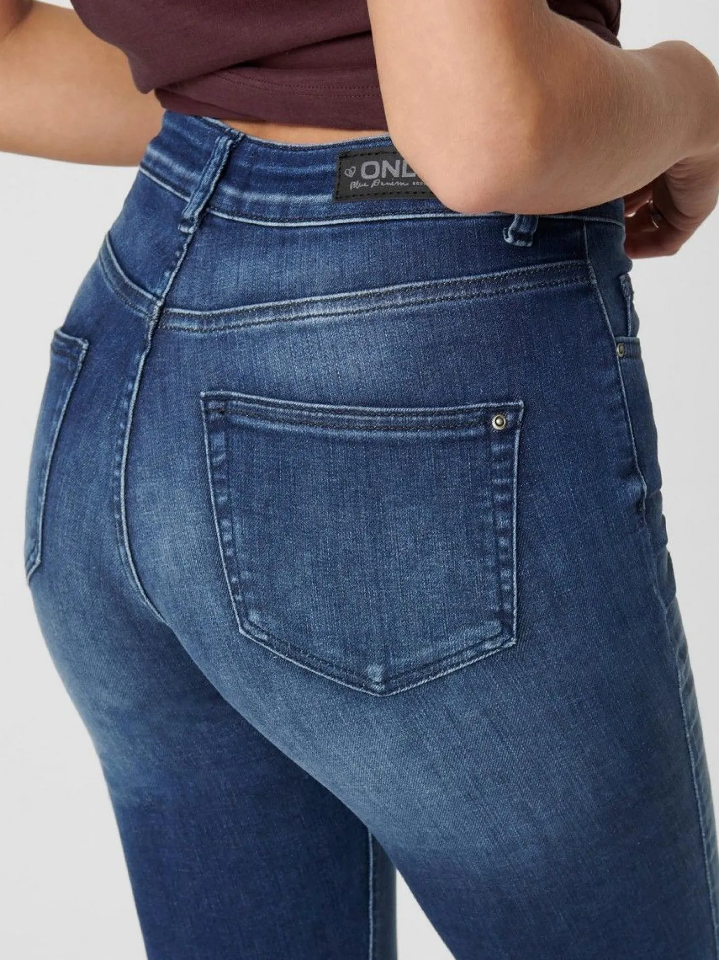 ONLBLUSH LIFE MID ANK RAW REA2077 N - Medium Blue