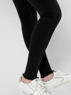 ONLBLUSH LIFE MID ANK RAW REA1099 N - Black Denim