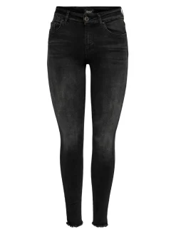 ONLBLUSH LIFE MID ANK RAW REA1099 N - Black Denim