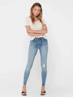 ONLBLUSH LIFE MID SK ANK RAW REA333 - Light Blue D