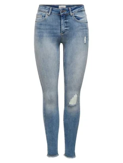 ONLBLUSH LIFE MID SK ANK RAW REA333 - Light Blue D