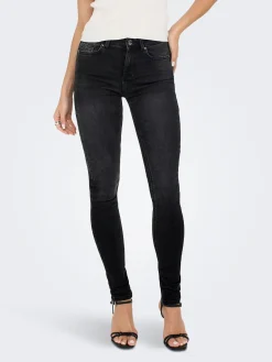 ONLBLUSH LIFE MID SK DNM REA1099 NO - Black Denim/
