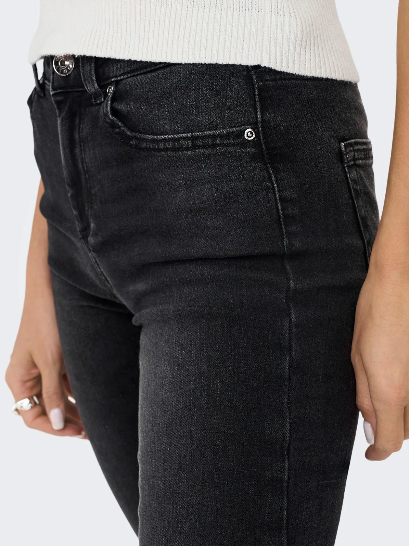 ONLBLUSH LIFE MID SK DNM REA1099 NO - Black Denim/