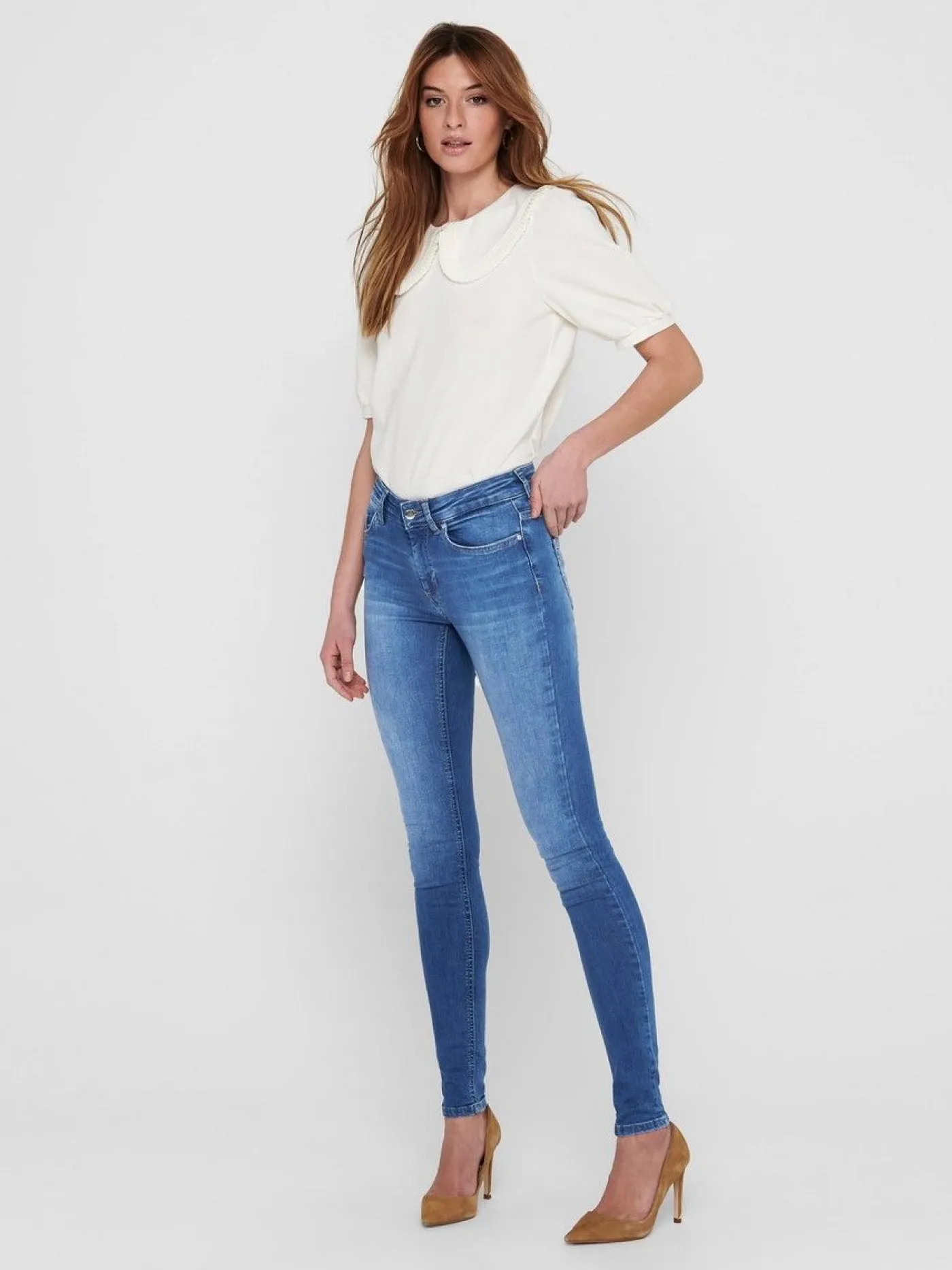 ONLBLUSH LIFE MID SKINNY REA12187 - Medium Blue D