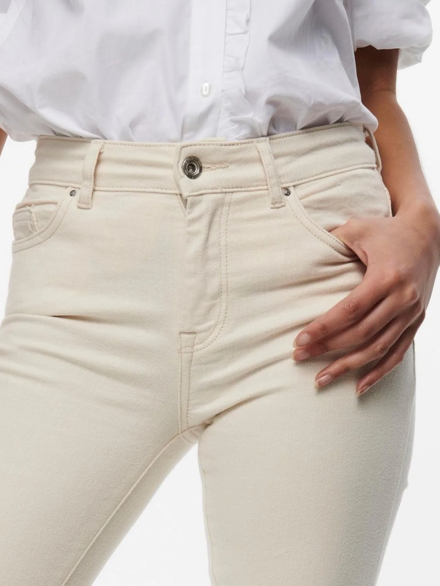 ONLBLUSH MID FLARED DNM NOOS - Ecru