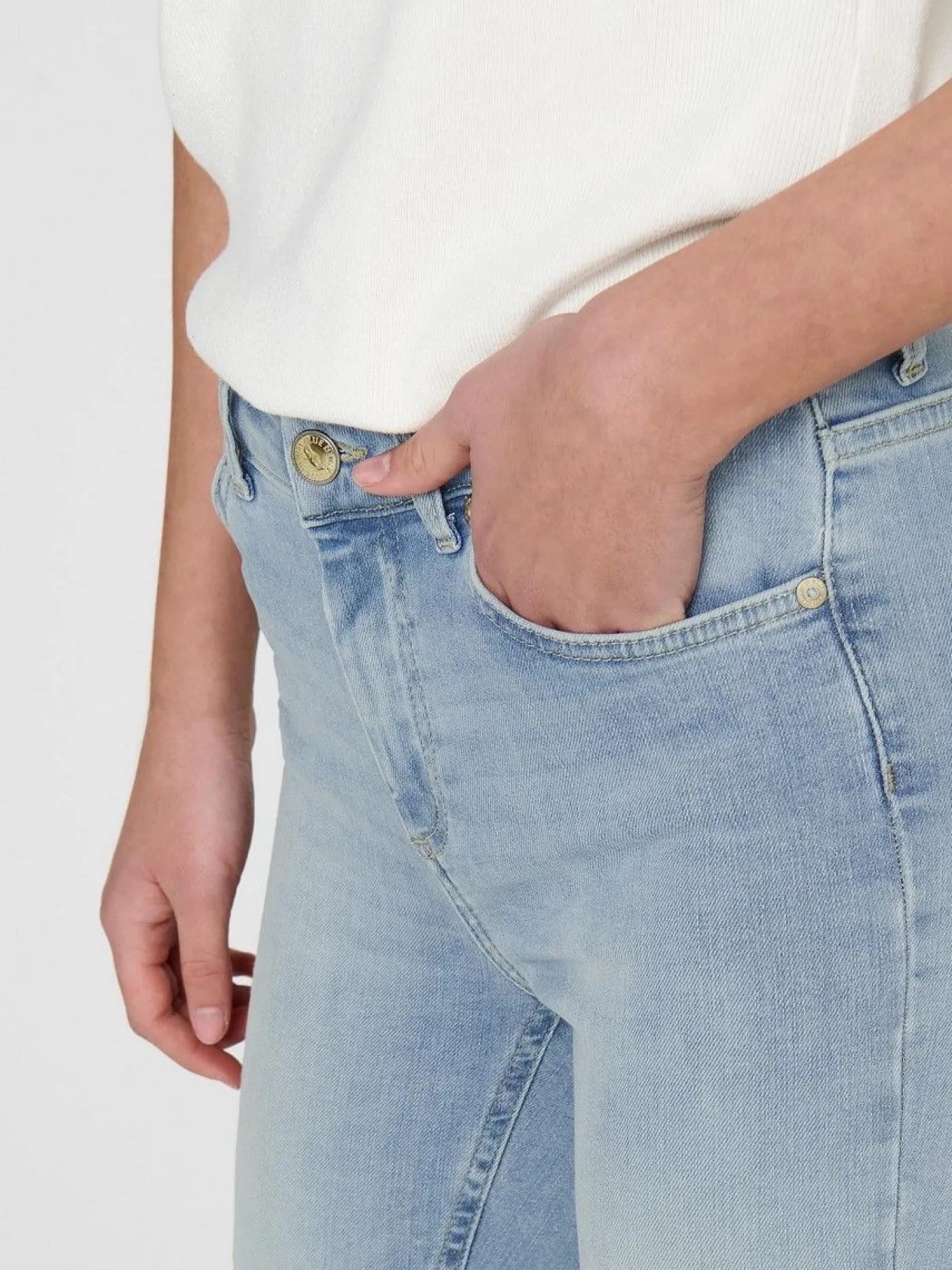 ONLBLUSH MID SK ANK RAW DNM REA306 - Light Blue De