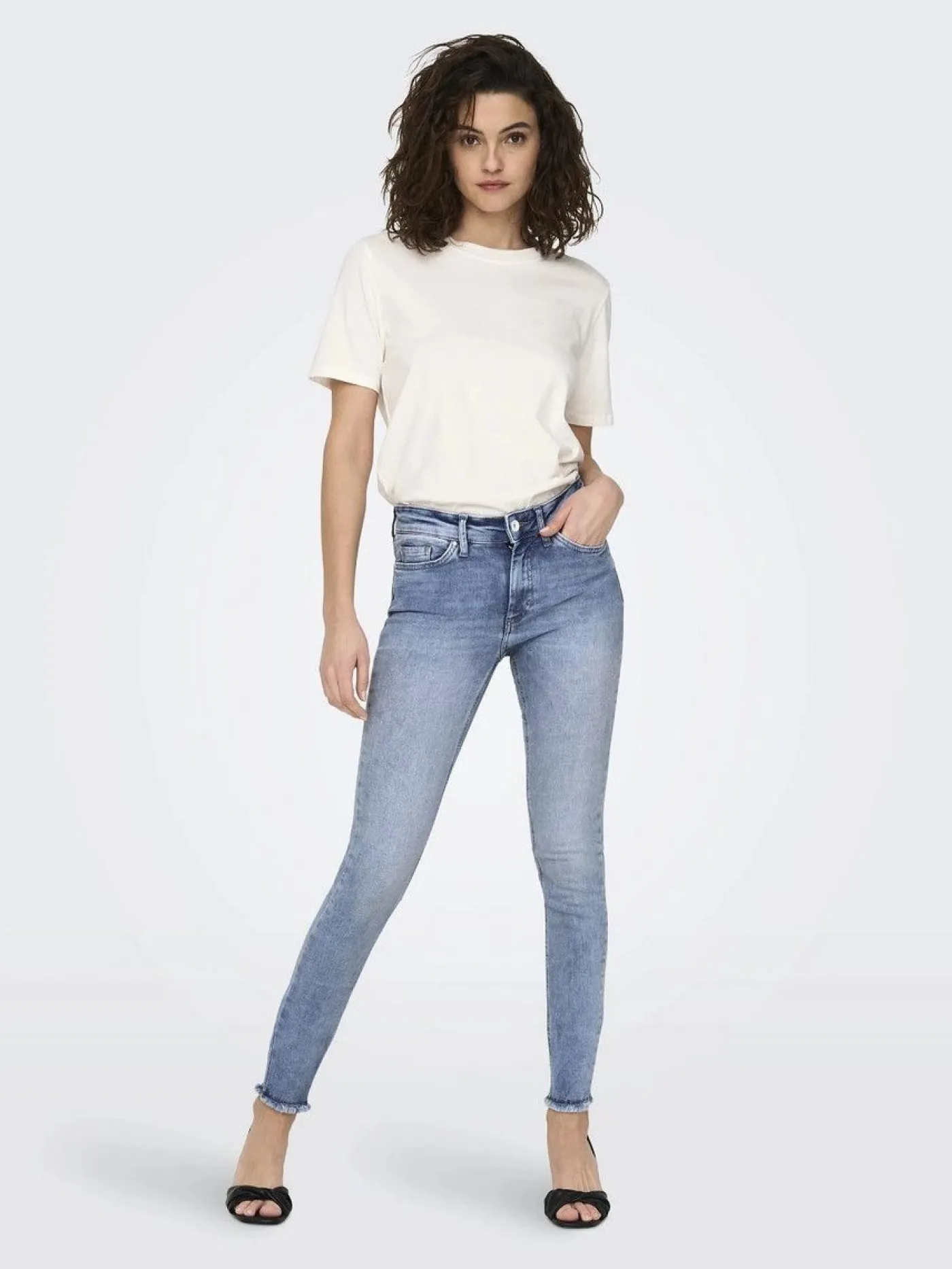 ONLBLUSH MID SK ANK RAW DNM REA694 - Medium Blue D