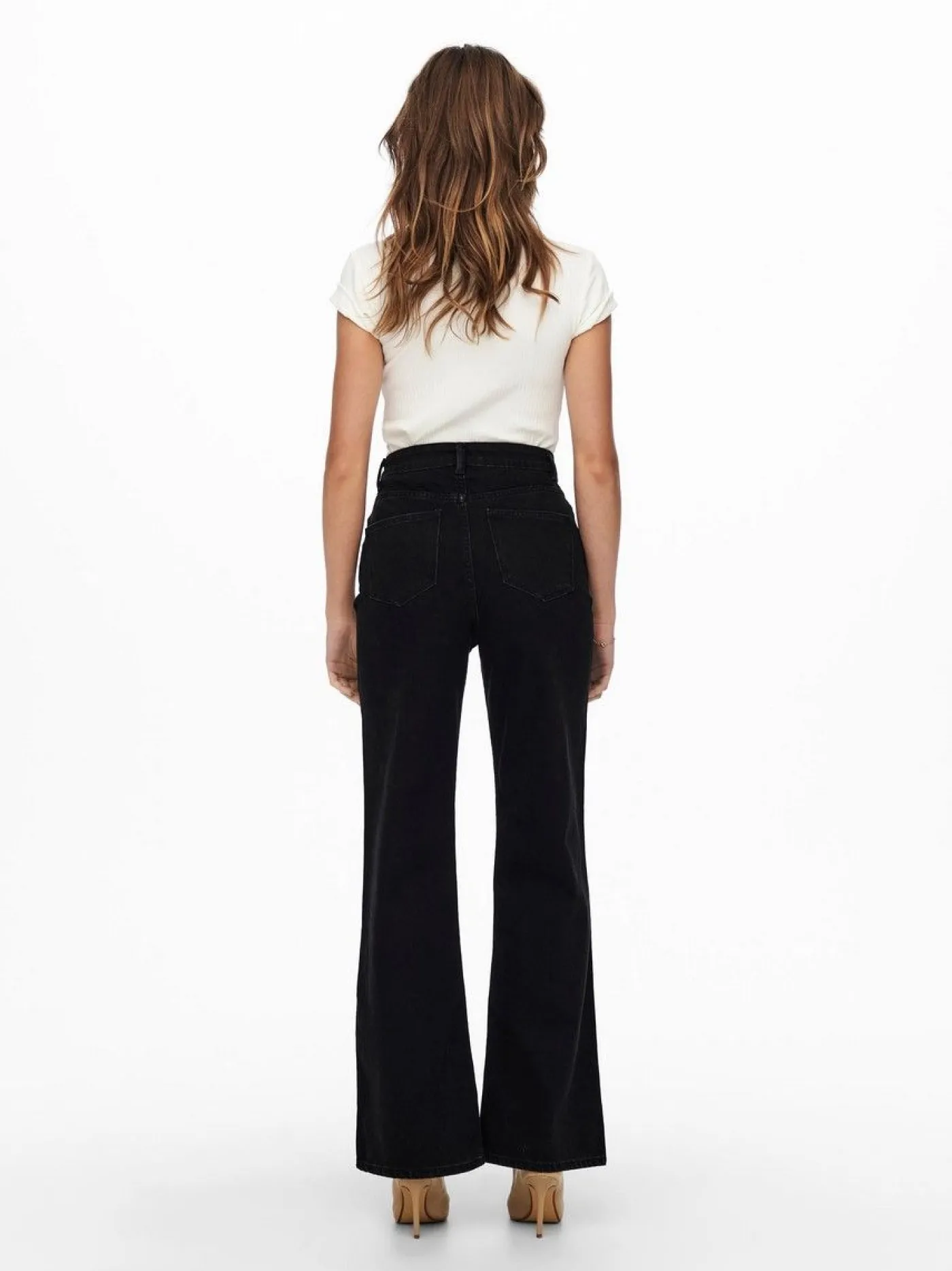 ONLCAMILLE LIFE EX HW WIDE DNM NOOS - Black Denim/