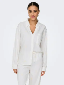 ONLCARO L/S LINEN BL EMB SHIRT CC P