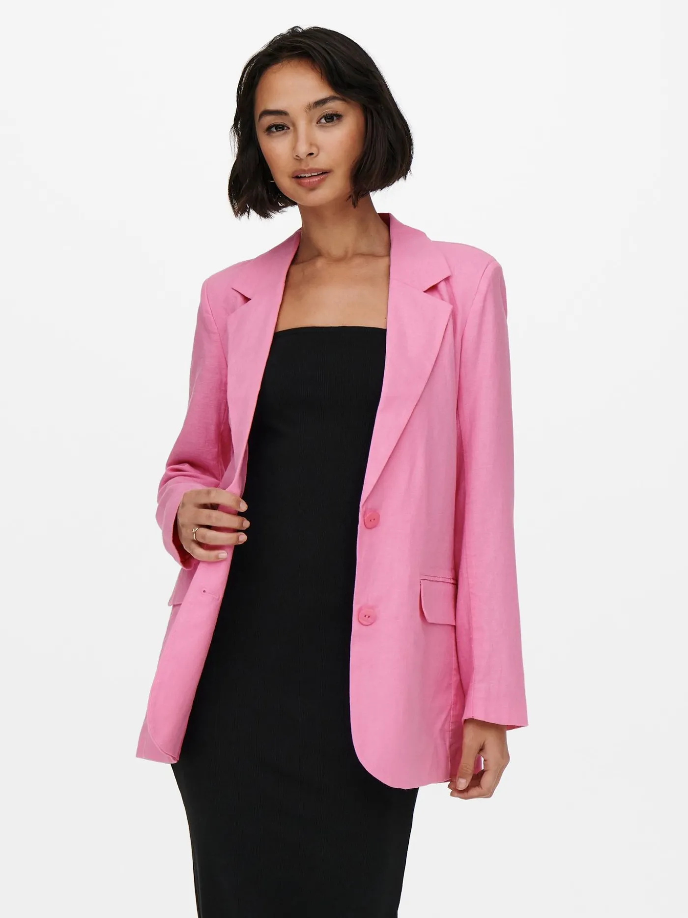ONLCARO L/S LINEN BLEND OVS BLAZER - Sachet Pink