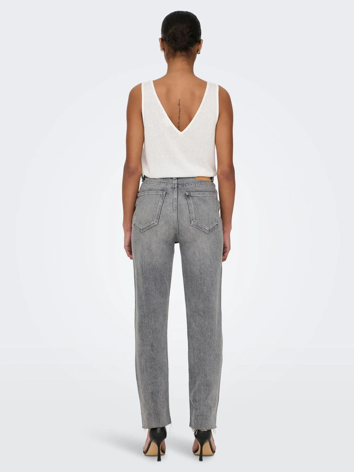 ONLEMILY LIFE HW ST RW CP AK NAS027 - Grey Denim