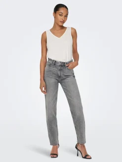 ONLEMILY LIFE HW ST RW CP AK NAS027 - Grey Denim