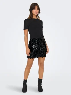 ONLJADEL SEQUINS SKIRT WVN