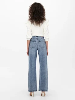 ONLJUICY HW WIDE LEG REA365 NOOS - Medium Blue De