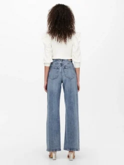 ONLJUICY HW WIDE LEG REA365 NOOS - Medium Blue De