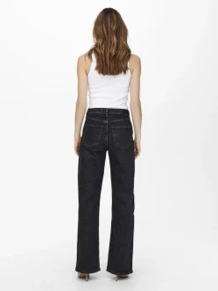ONLJUICY HW WIDE LEG REA244 NOOS - Black Denim/NAS