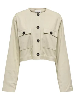 ONLPAMPA L/S LINEN BL JACKET PNT