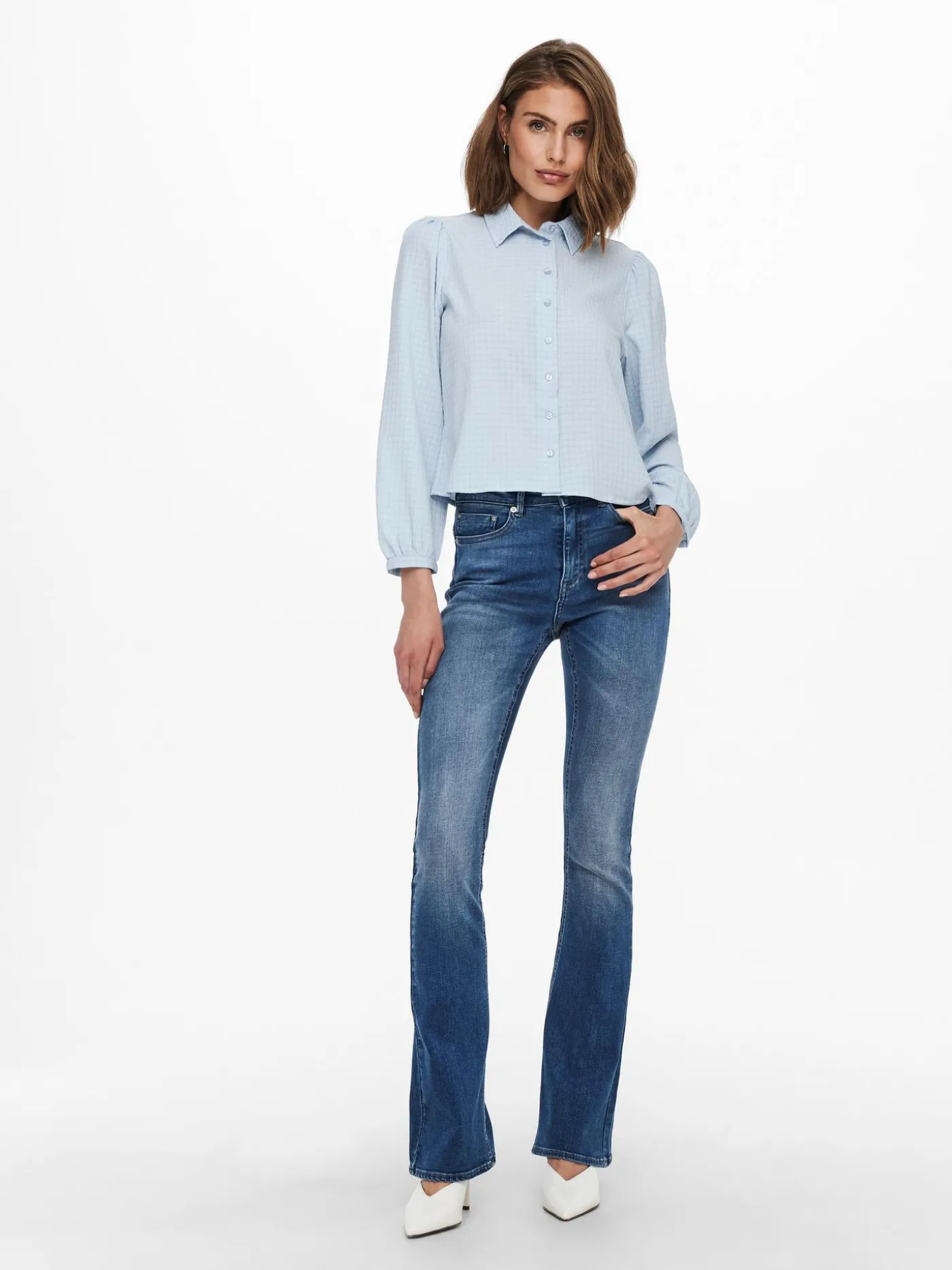 ONLPAOLA LIFE HW FLARED AZG0007 NOO - Medium Blue