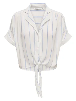 ONLPAULA LIFE S/S TIE SHIRT WVN NOO