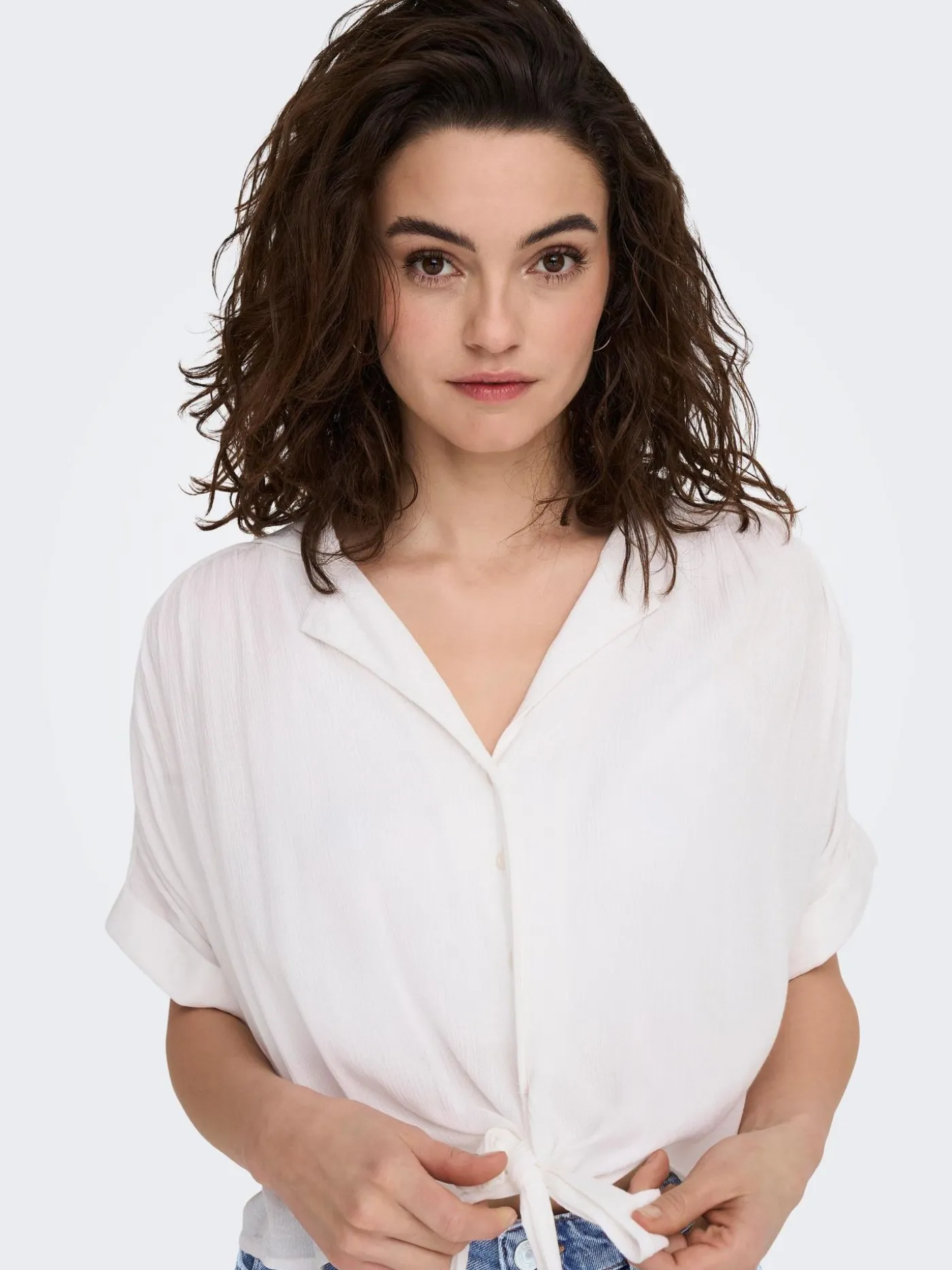 ONLPAULA LIFE S/S TIE SHIRT WVN NOO