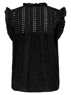 ONLREVA LIFE S/L EMB TOP WVN NOOS