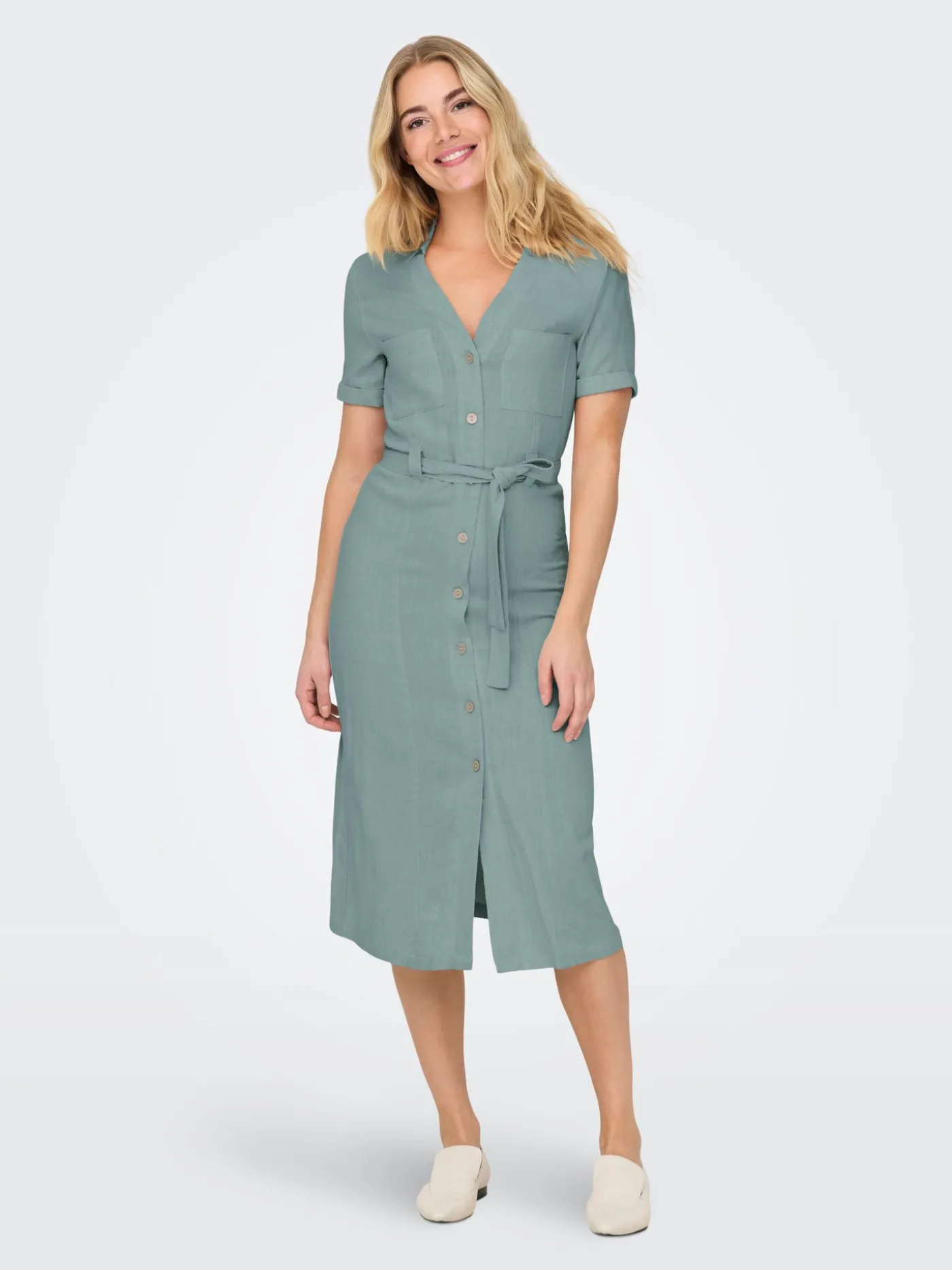 ONLSIESTA SS LIN BL SHIRT DRESS PNT