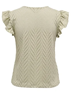 ONLSMILLA S/L V-NECK FRILL TOP JRS