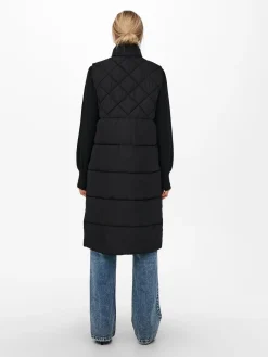 ONLSTACY QUILTED LONG WAISTCOAT OTW - Black