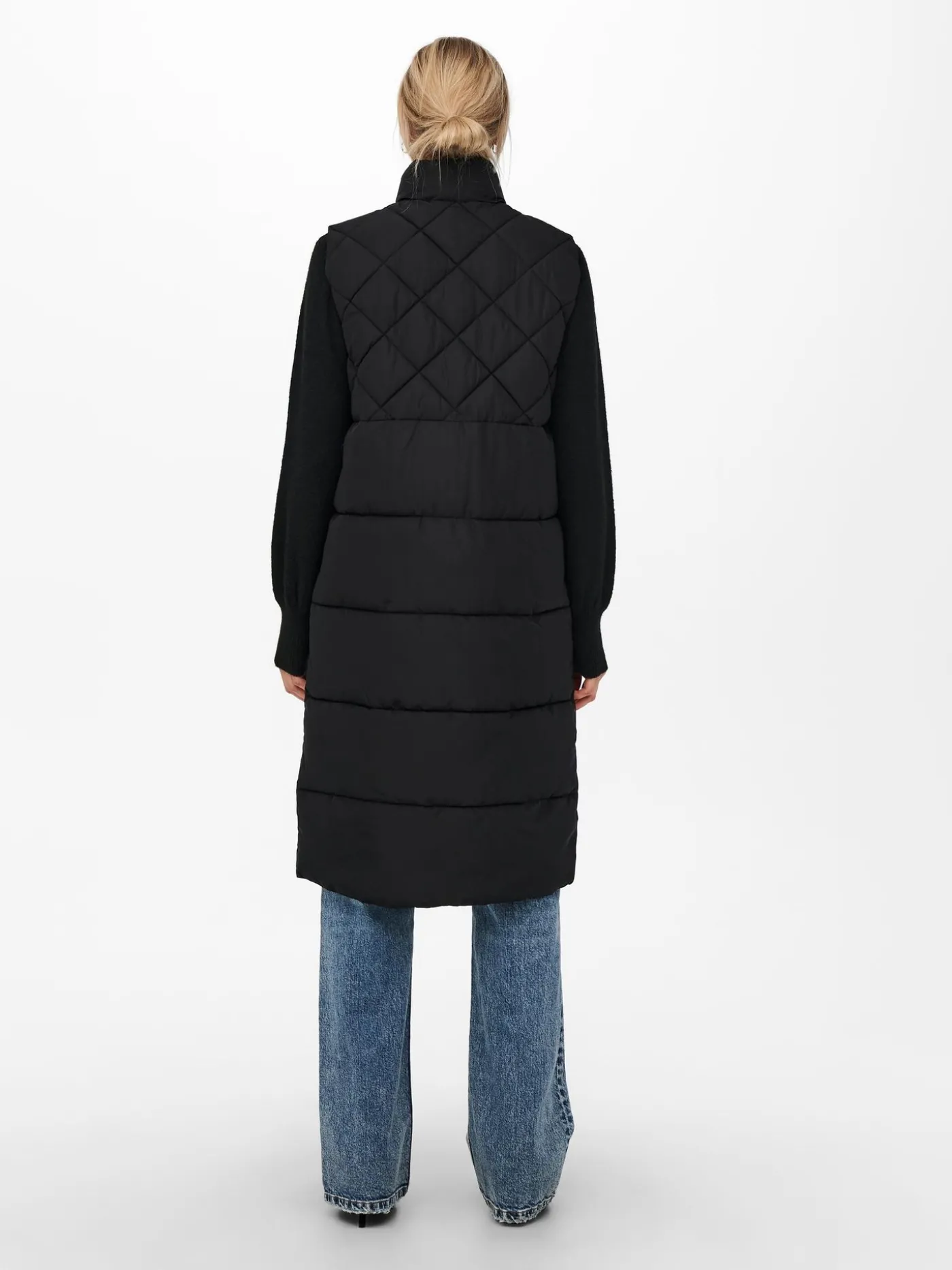 ONLSTACY QUILTED LONG WAISTCOAT OTW - Black
