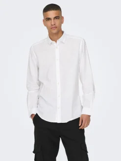 ONSCAIDEN LS SOLID LINEN SHIRT NOOS
