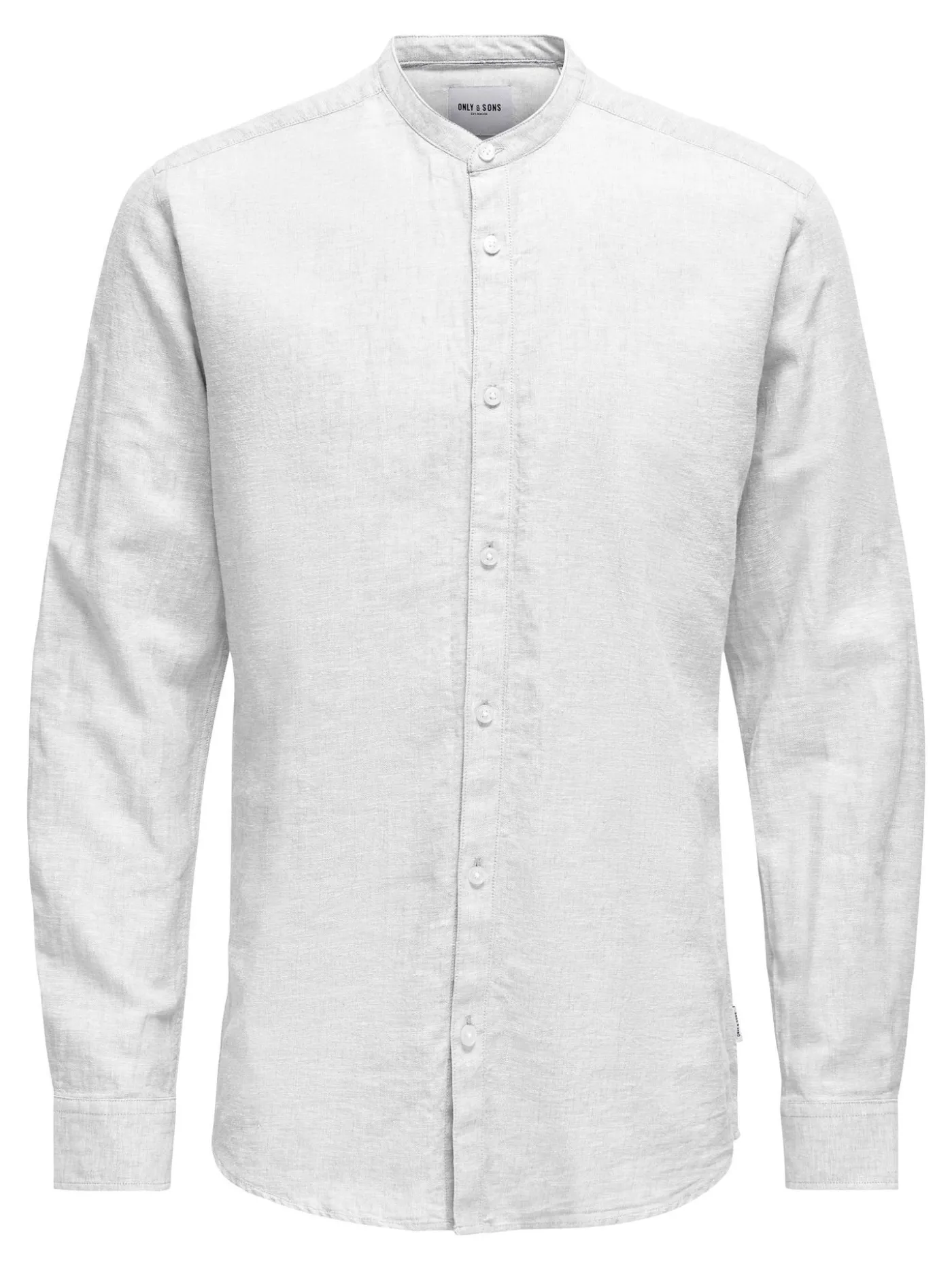 ONSCAIDEN LS SOLID LINEN MAO SHIRT