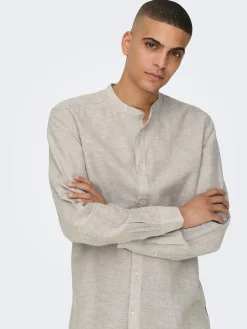 ONSCAIDEN LS SOLID LINEN SHIRT NOOS