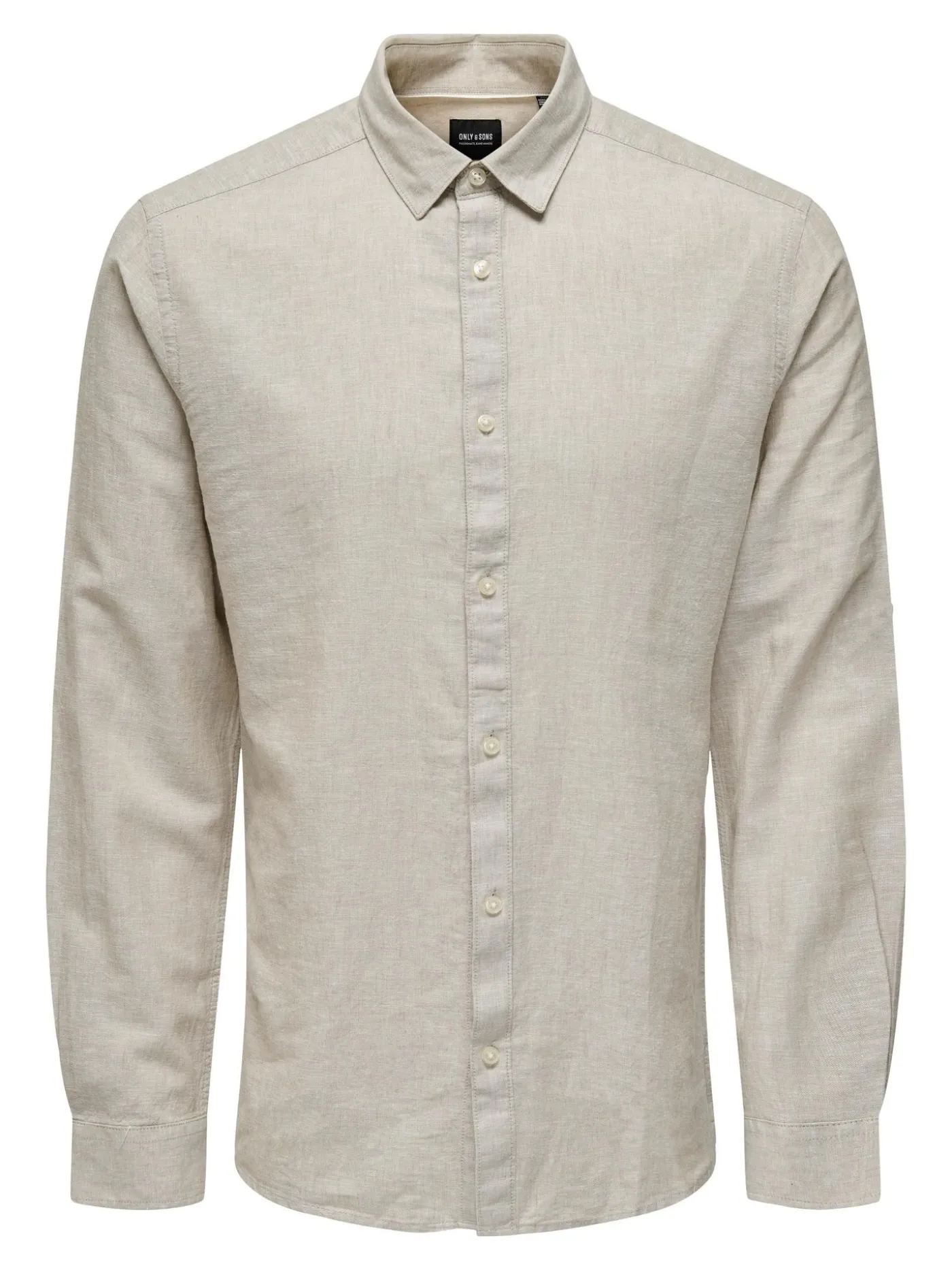 ONSCAIDEN LS SOLID LINEN MAO SHIRT