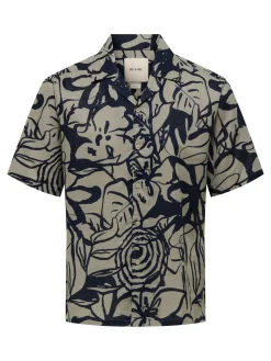 ONSCAIDEN REG FIT AOP LINEN BLEND N