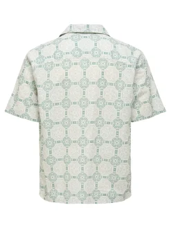 ONSCAIDEN REG FIT AOP LINEN BLEND N