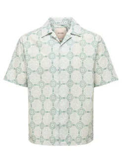 ONSCAIDEN REG FIT AOP LINEN BLEND N