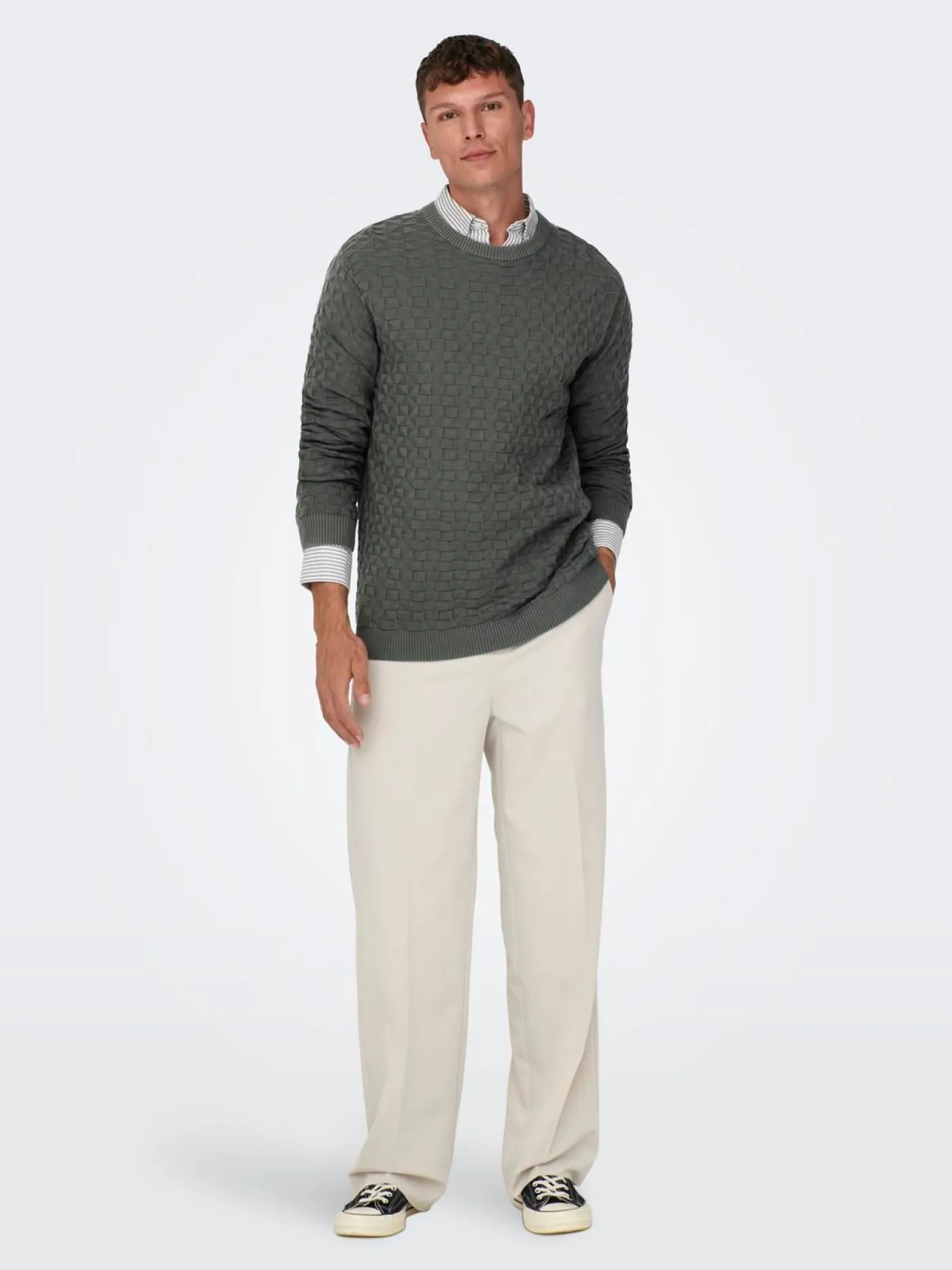 ONSKALLE REG 12 STRUC CREW KNIT NOO