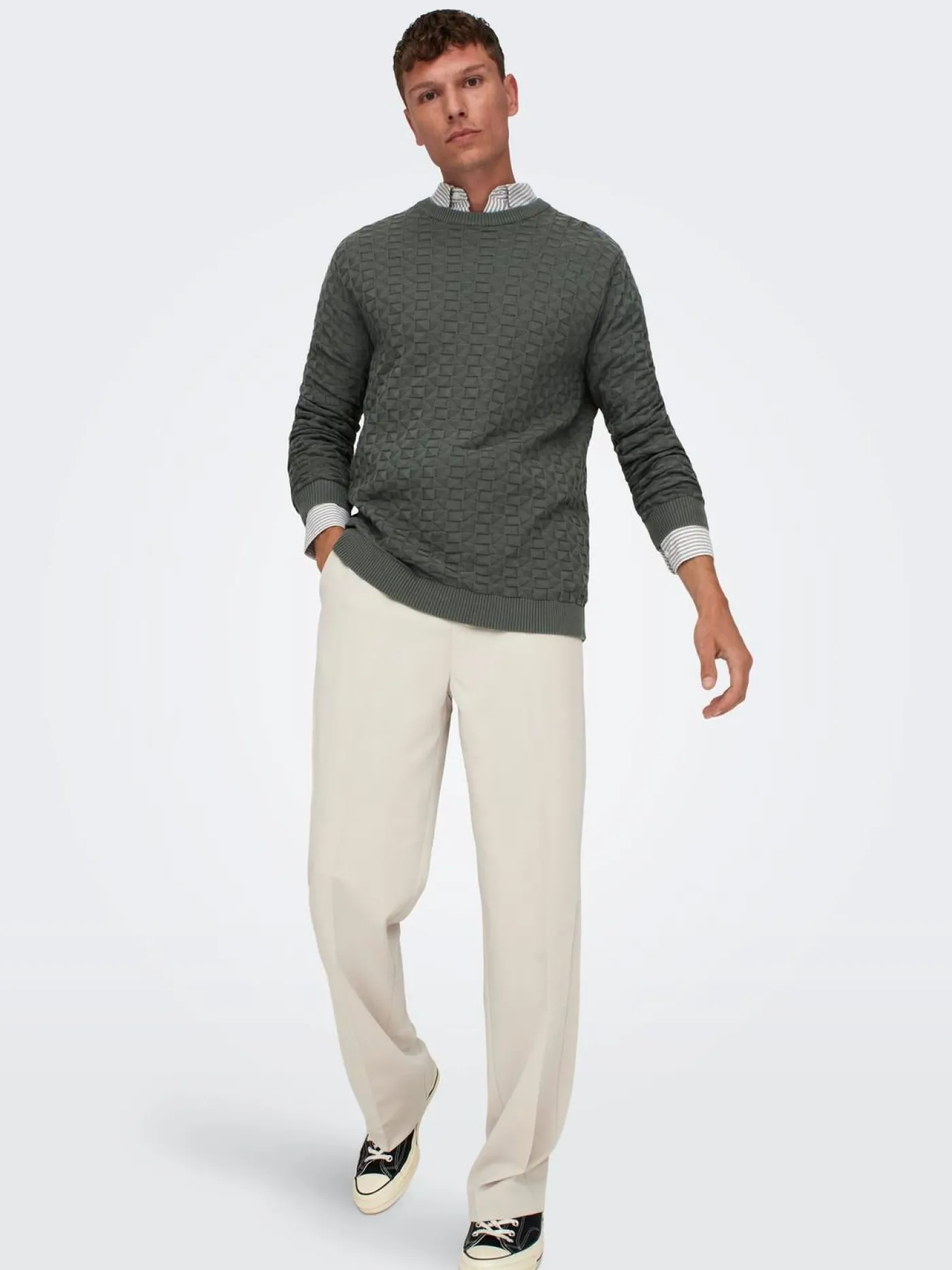 ONSKALLE REG 12 STRUC CREW KNIT NOO