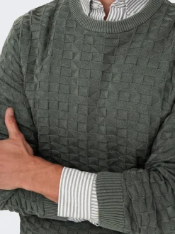 ONSKALLE REG 12 STRUC CREW KNIT NOO