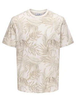 ONSKASH REG LEAF AOP SS TEE