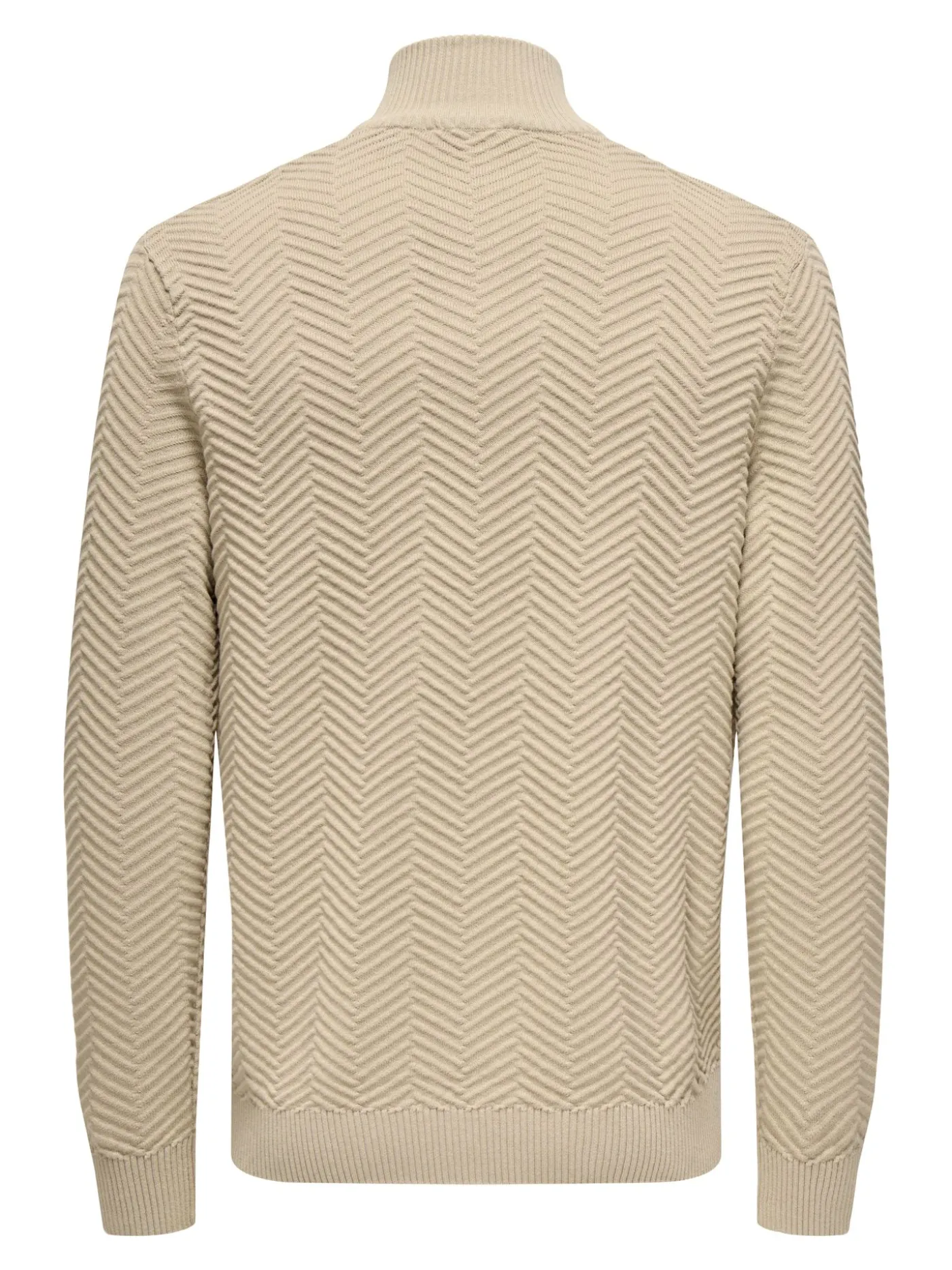 ONSMACE REG HERRINGBONE HALF ZIP KN