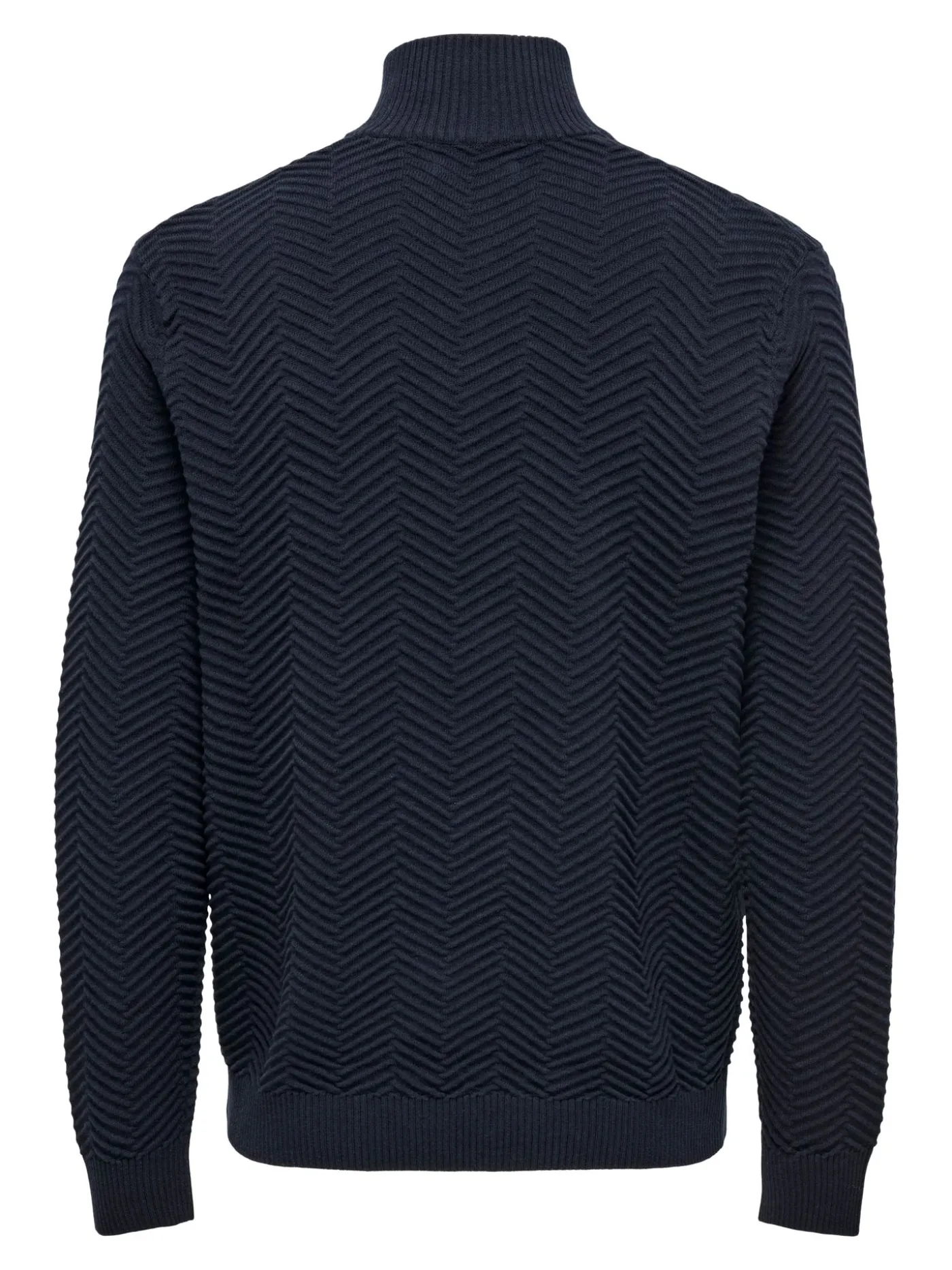 ONSMACE REG HERRINGBONE HALF ZIP KN